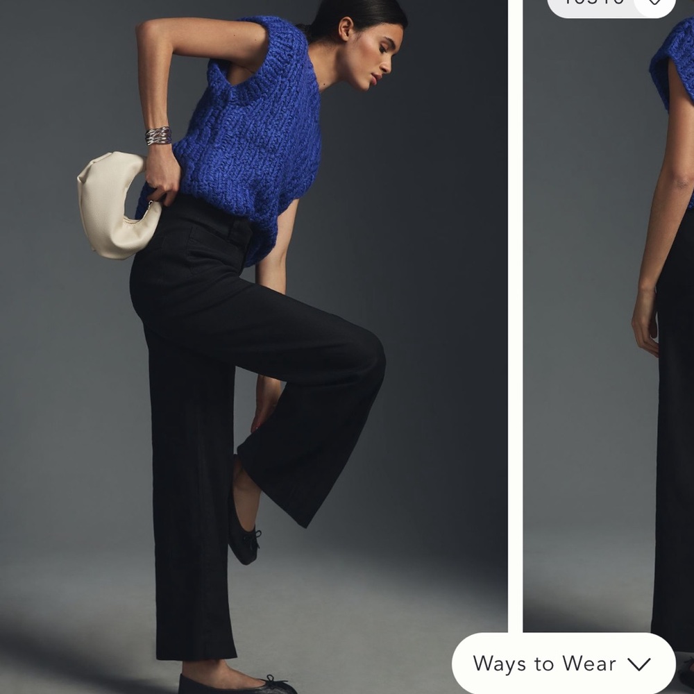 Maeve Black Wide-Leg Pants